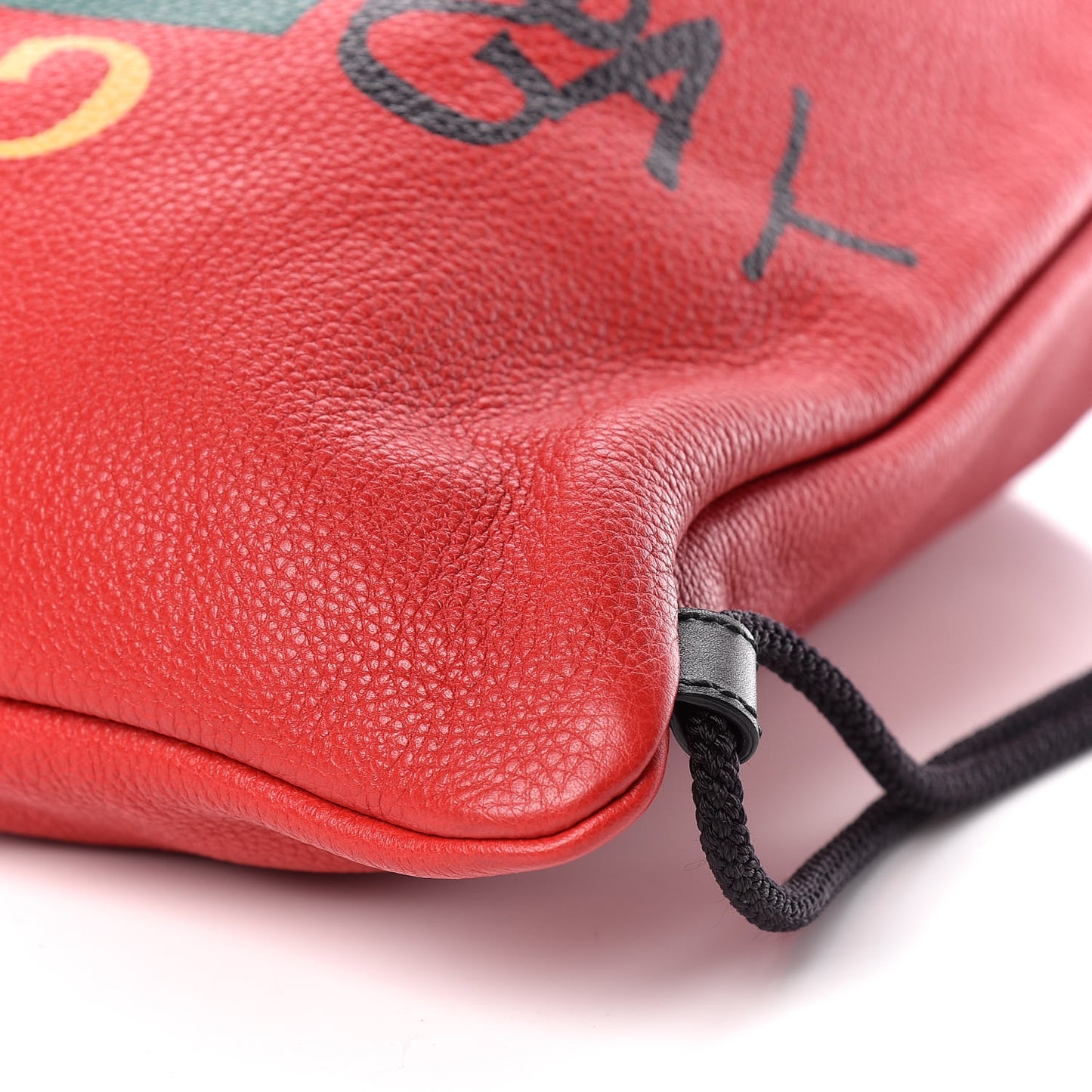 Calfskin Coco Capitan Logo Drawstring Backpack Hibiscus Red