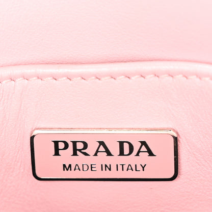 Prada Spazzolato Triangle Small Double Handle Crossbody Tote Alabastro 6 of 9