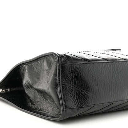 Saint Laurent Crinkled Calfskin Matelasse Monogram Medium Niki Shopper Tote Black 9 of 12
