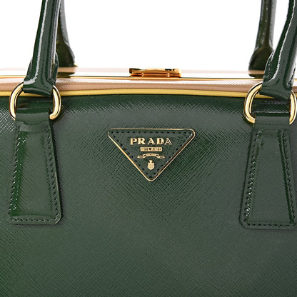 Prada Saffiano Vernice Pyramid Bag Larice Sabbia 9 of 9