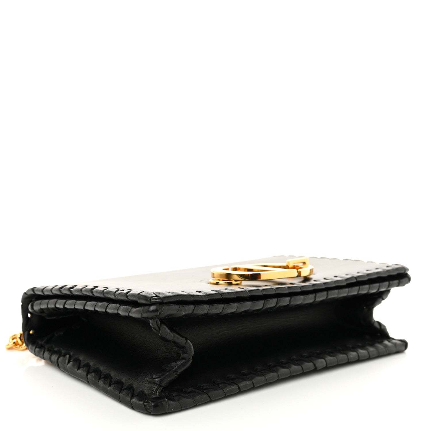 Christian Dior Calfskin Braided 30 Montaigne Chain Flap Bag Black 4 of 10