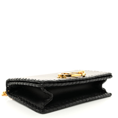 Christian Dior Calfskin Braided 30 Montaigne Chain Flap Bag Black 4 of 10