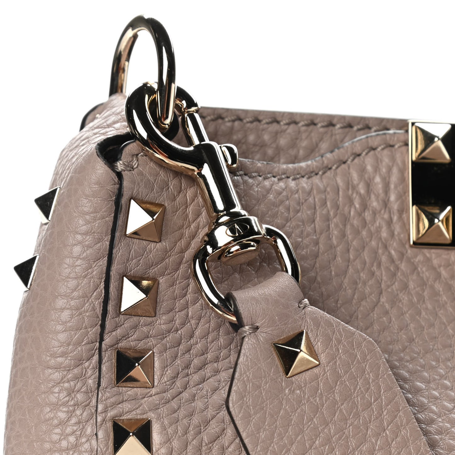 Pebbled Calfskin Mini Rockstud Flip-Lock Messenger Bag Poudre