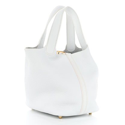Hermes Taurillon Clemence Picotin Lock 18 PM White 2 of 13