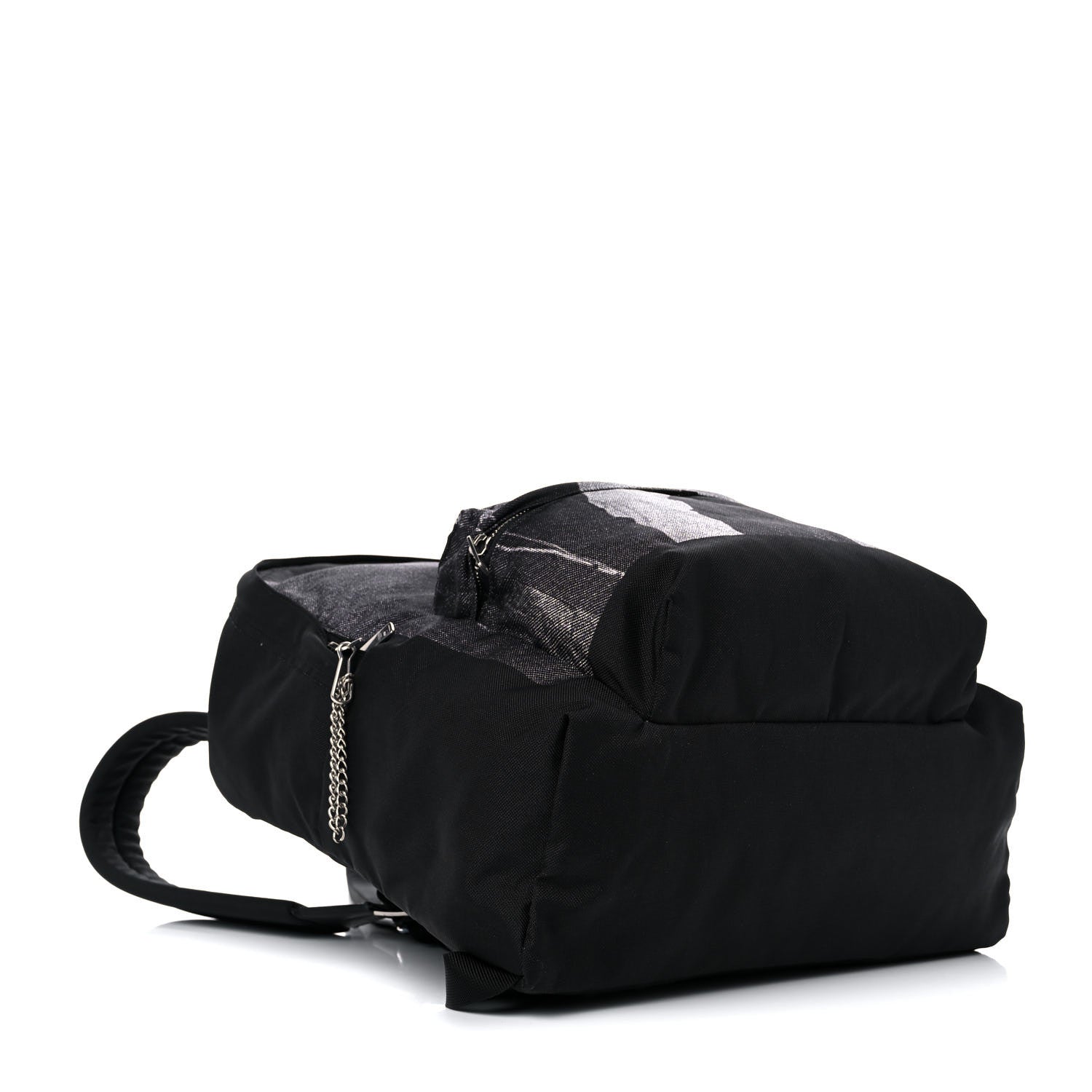 Celine x Christian Marclay Nylon Phonoguitar Print Medium Backpack White Black 3 of 8