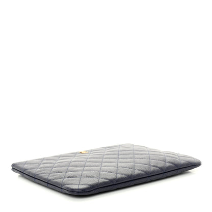 Chanel Caviar Quilted Medium Cosmetic Case Navy 4 of 7