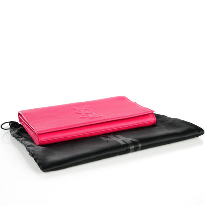 Saint Laurent Calfskin Monogram Belle De Jour Clutch Fuchsia 4 of 7