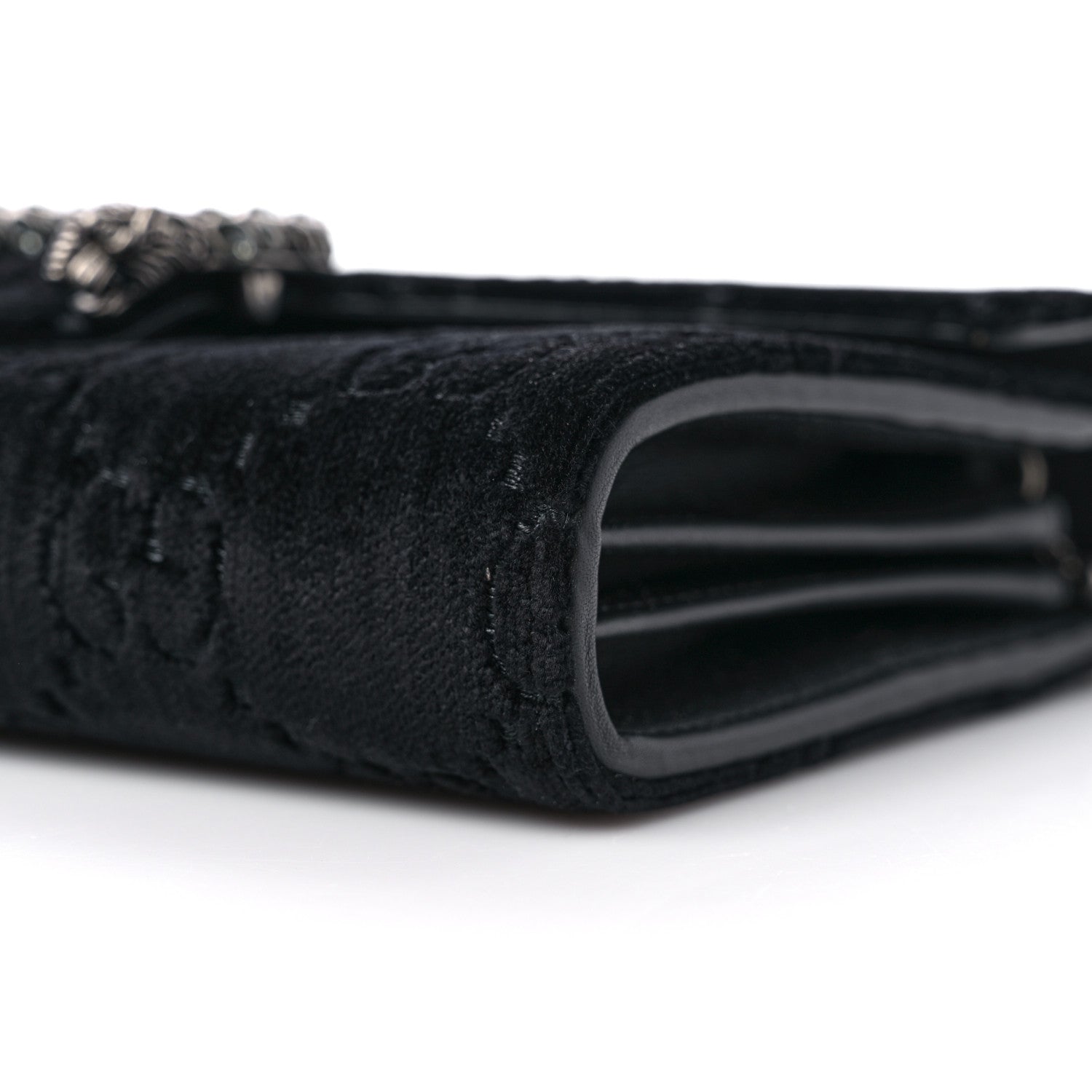 Gucci Velvet GG Monogram Mini Dionysus Chain Wallet Black 9 of 10