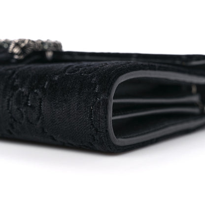 Gucci Velvet GG Monogram Mini Dionysus Chain Wallet Black 9 of 10