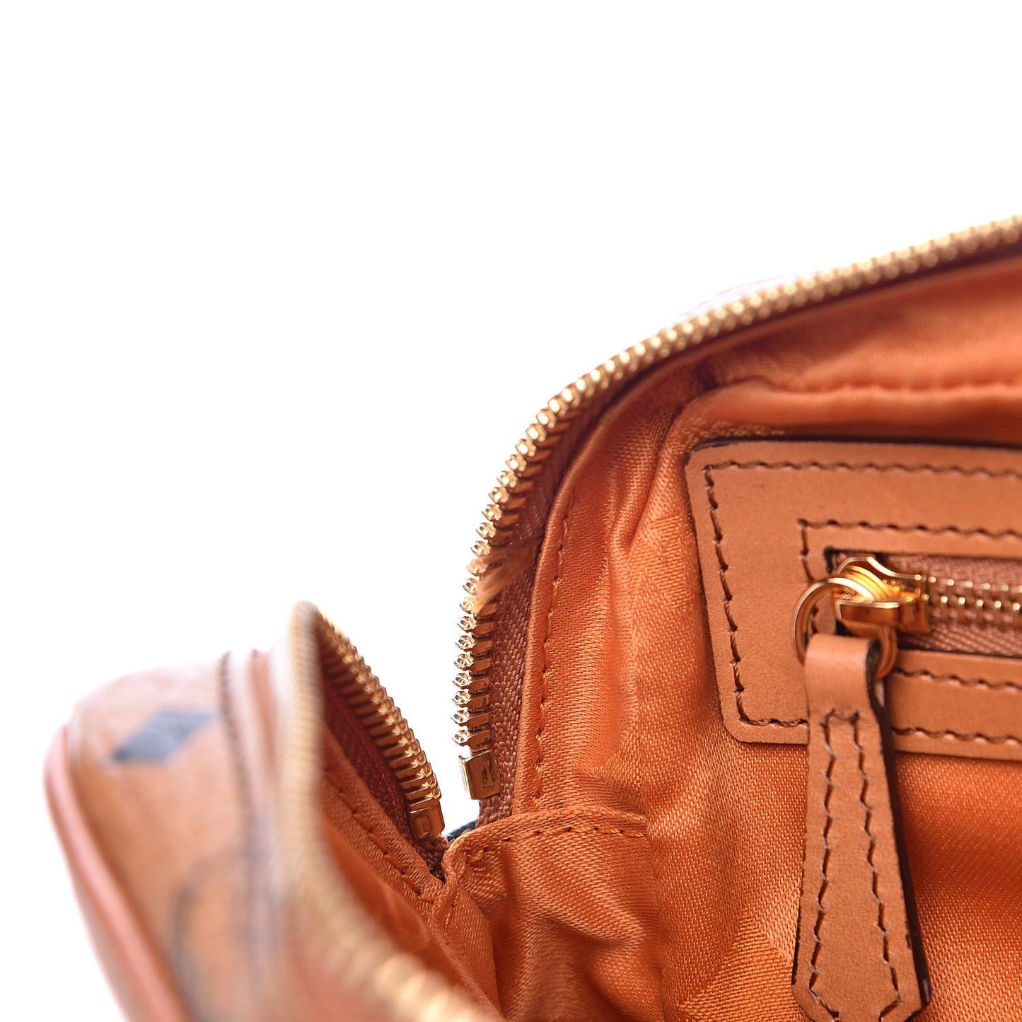 Visetos Small Heritage Line Camera Crossbody Bag Cognac