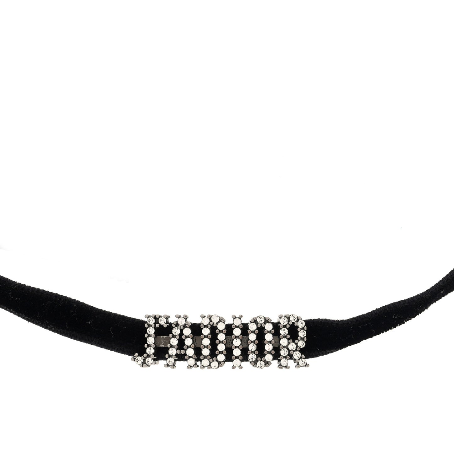 DIOR Velvet Crystal J’Adior Choker Necklace  Black