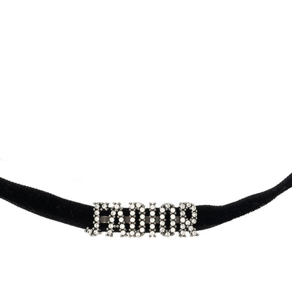 Christian Dior DIOR Velvet Crystal J’Adior Choker Necklace  Black 1 of 4