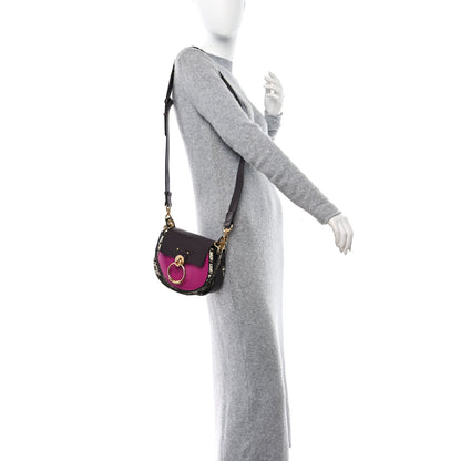Chloe Calfskin Lizard Embossed Small Tess Bag Black Raisin 2 of 9