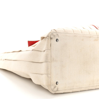 Valentino Garavani Canvas Atelier 05 Plisse Edition Medium Tote Bag Naturale 8 of 11