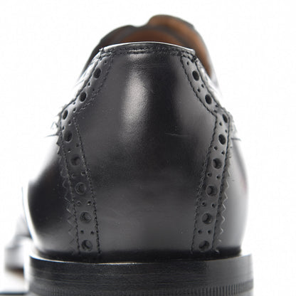 Gucci Calfskin Web Bee Embroidered Mens Wingtip Derby Loafers 10 Black 13 of 14