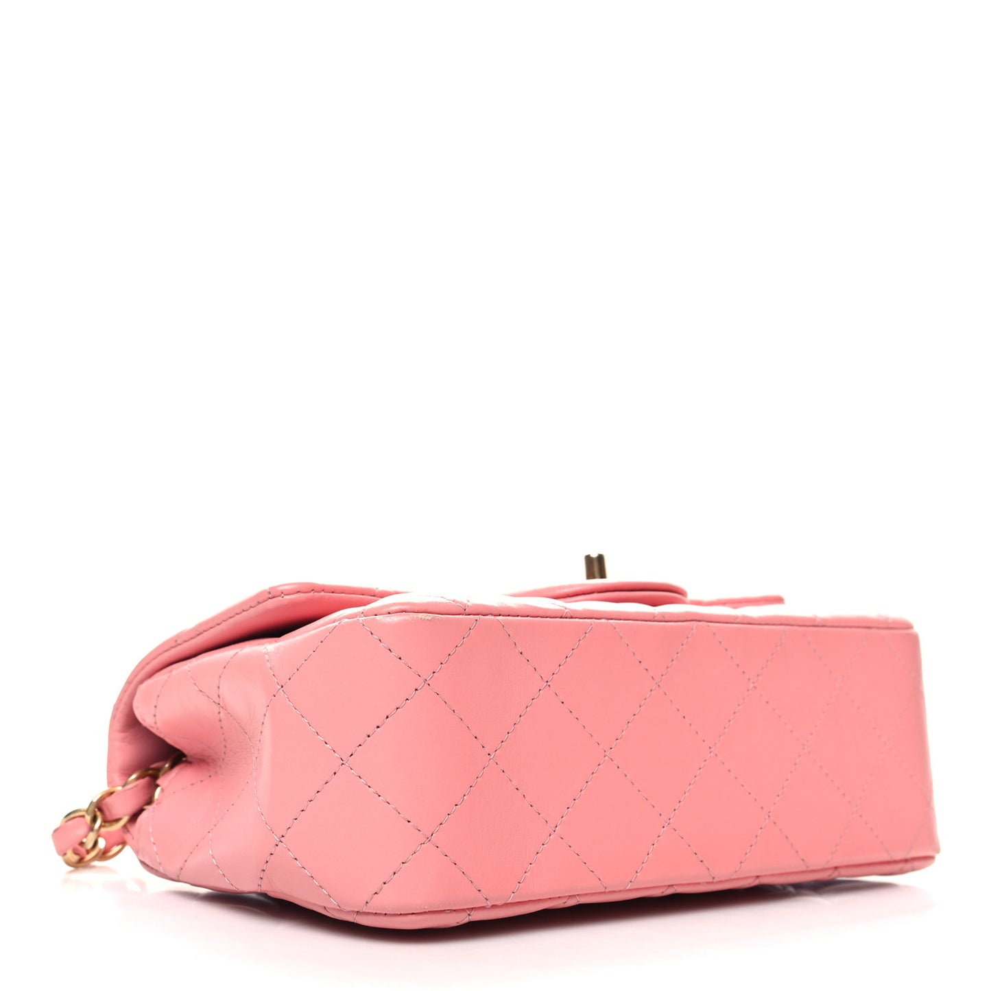 Lambskin Quilted Mini Rectangular Flap Pink
