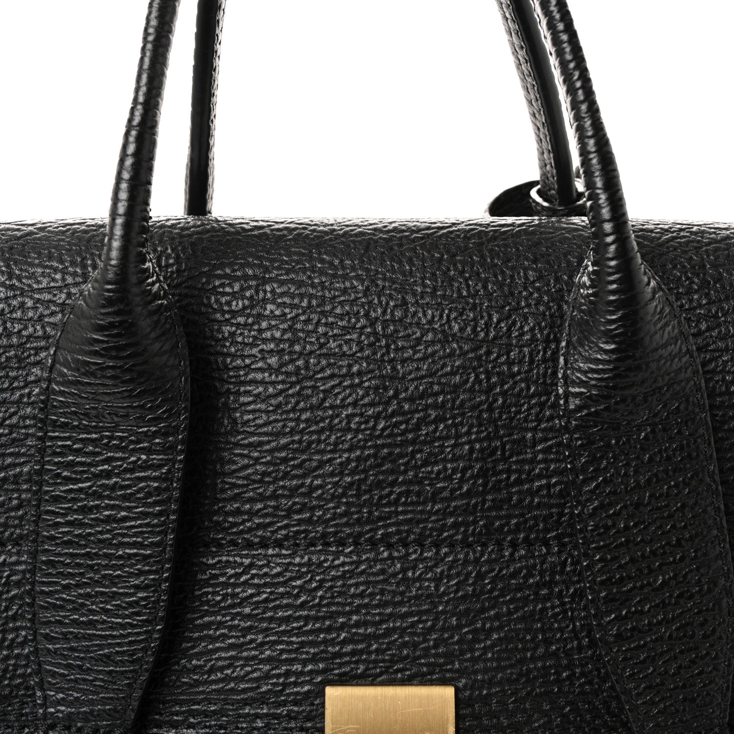 3.1 Phillip Lim Textured Calfskin Large Pashli Satchel Black