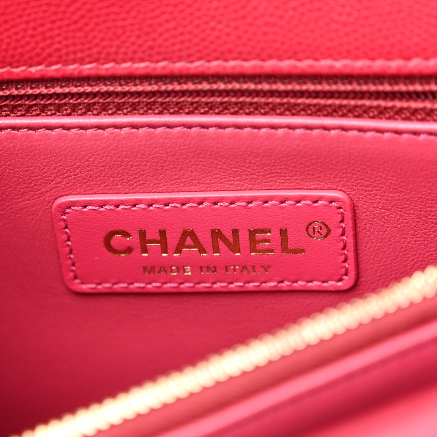 Caviar Quilted Small Coco Handle Flap Dark Pink