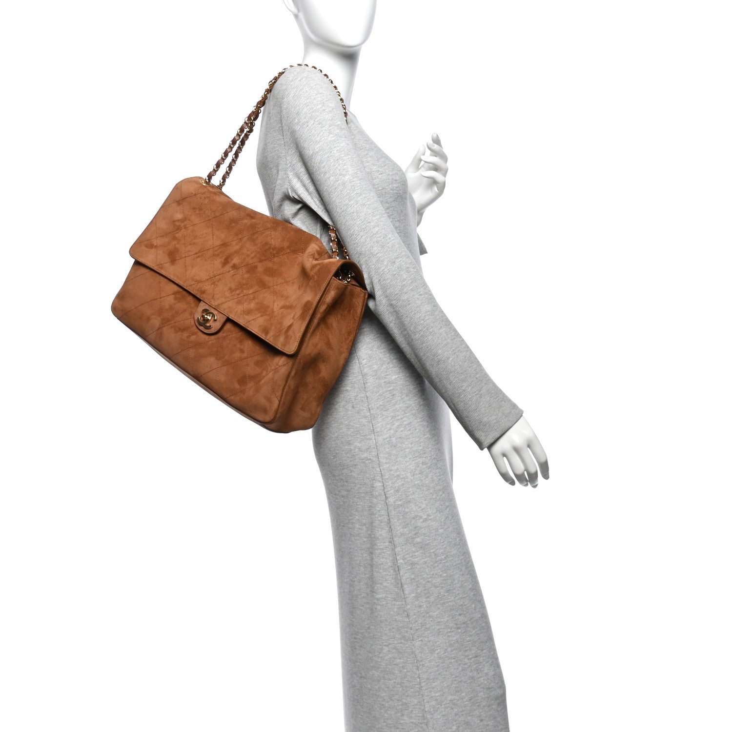 Chanel Suede Calfskin Souplissimo Maxi Flap Camel 2 of 11