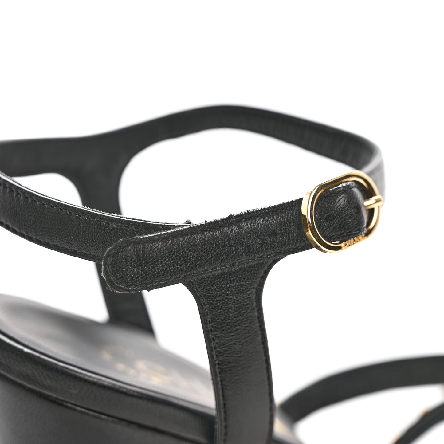 Lambskin CC Chain Sandals 40 Black