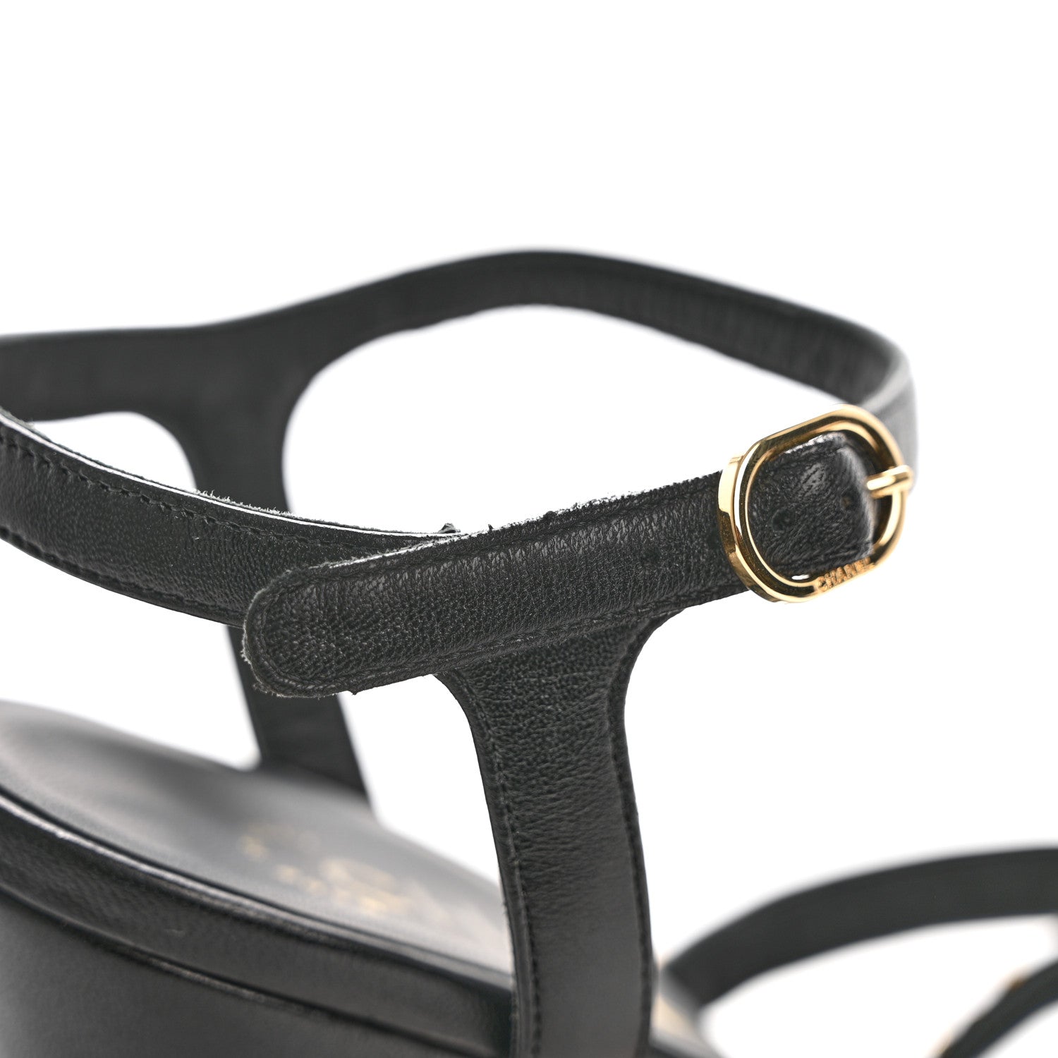 Chanel Lambskin CC Chain Sandals 40 Black 8 of 9