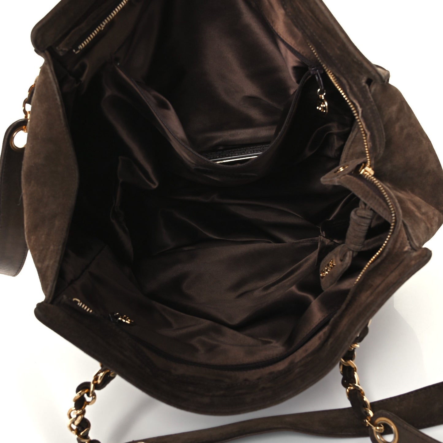Suede CC Shoulder Bag Brown
