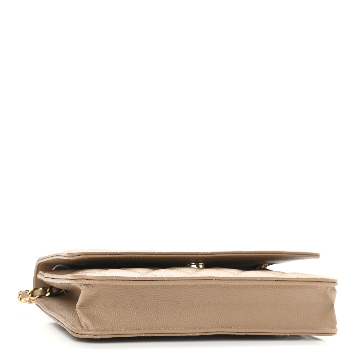 Caviar Quilted Wallet On Chain WOC Beige