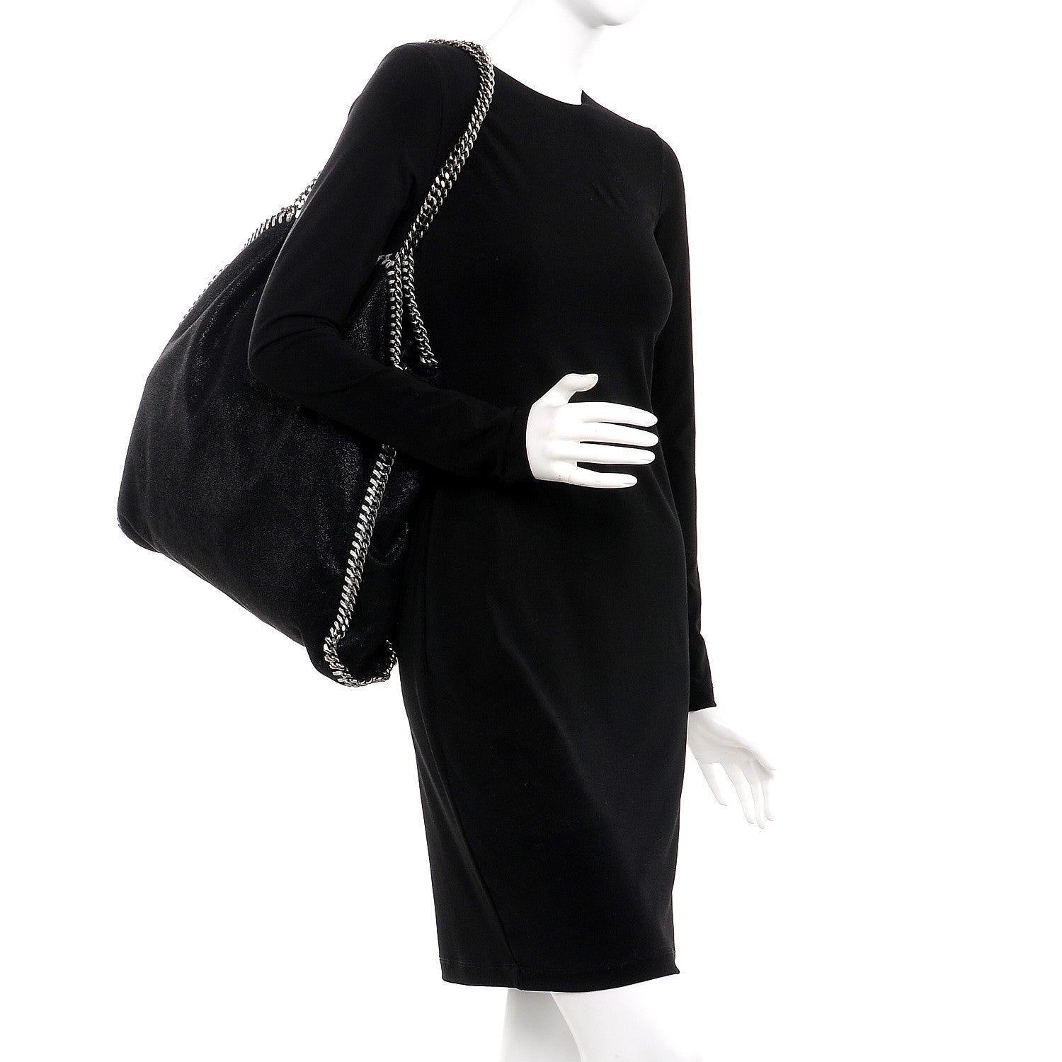 Stella McCartney Shaggy Deer Big Falabella Tote Black 2 of 7