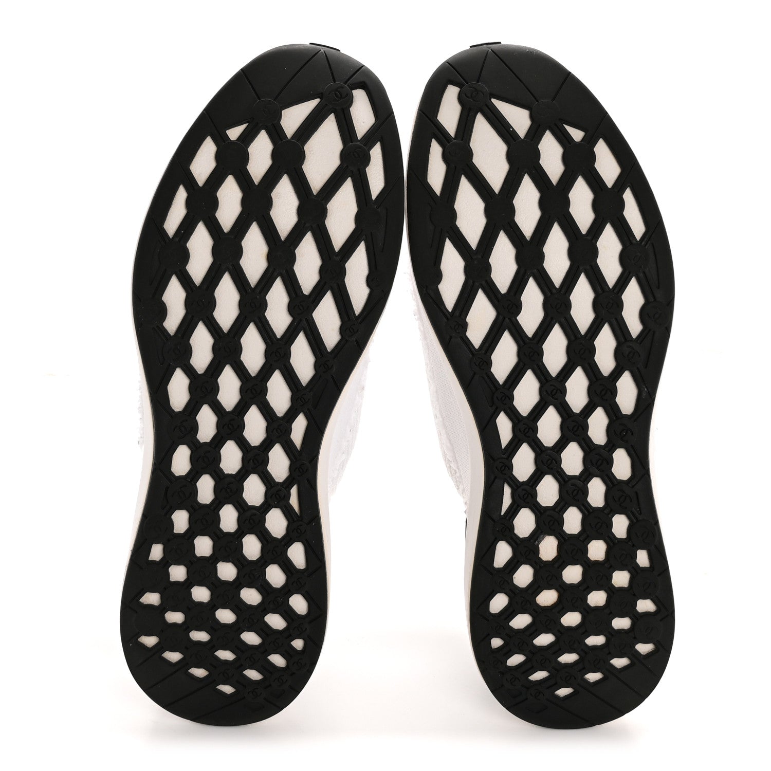 Chanel Fabric Logo Sneakers 39.5 White 6 of 9