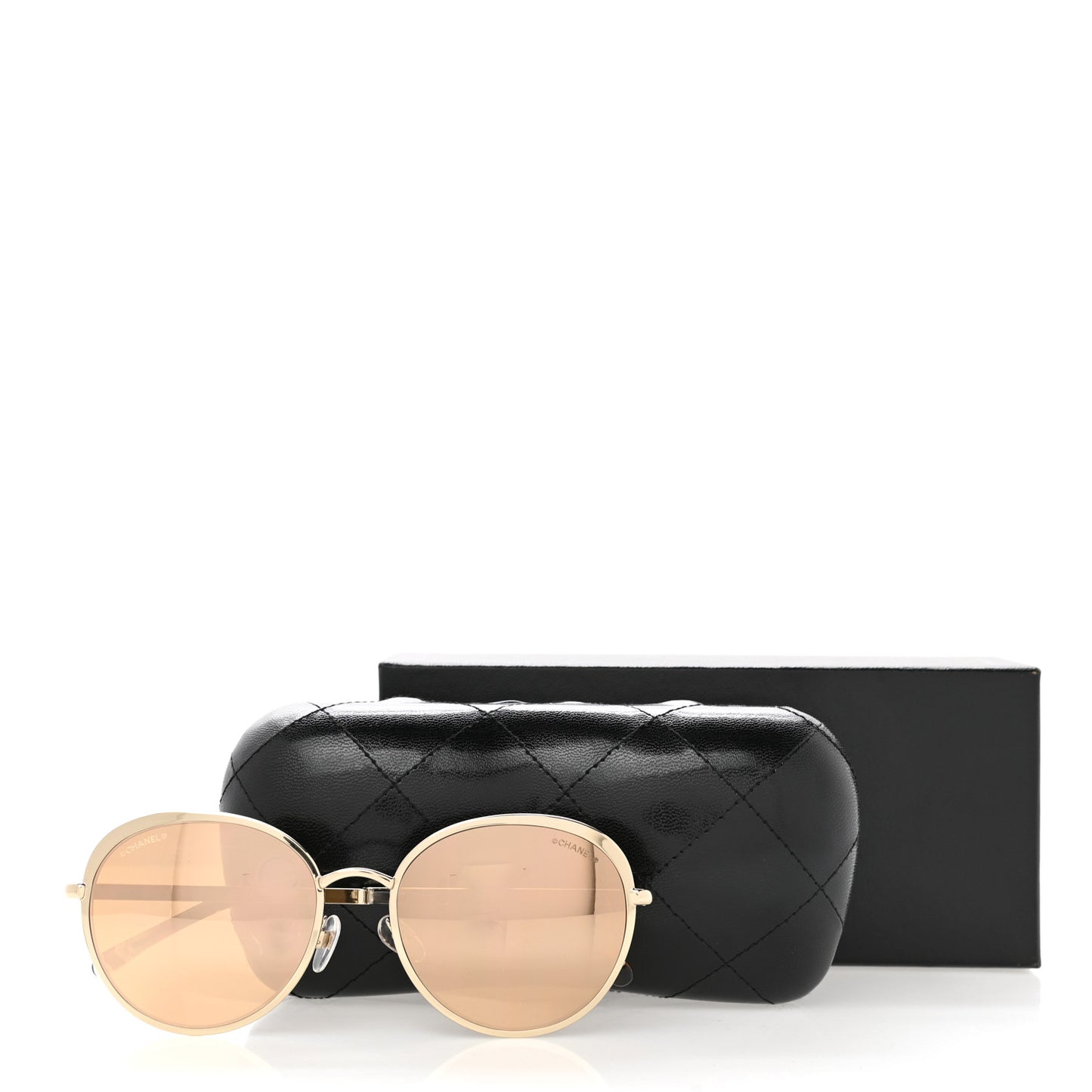 Round Mirror Sunglasses 4206 Gold