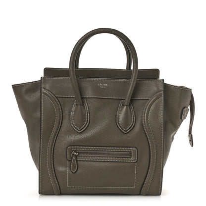 Celine Drummed Calfskin Mini Luggage Souris 1 of 11