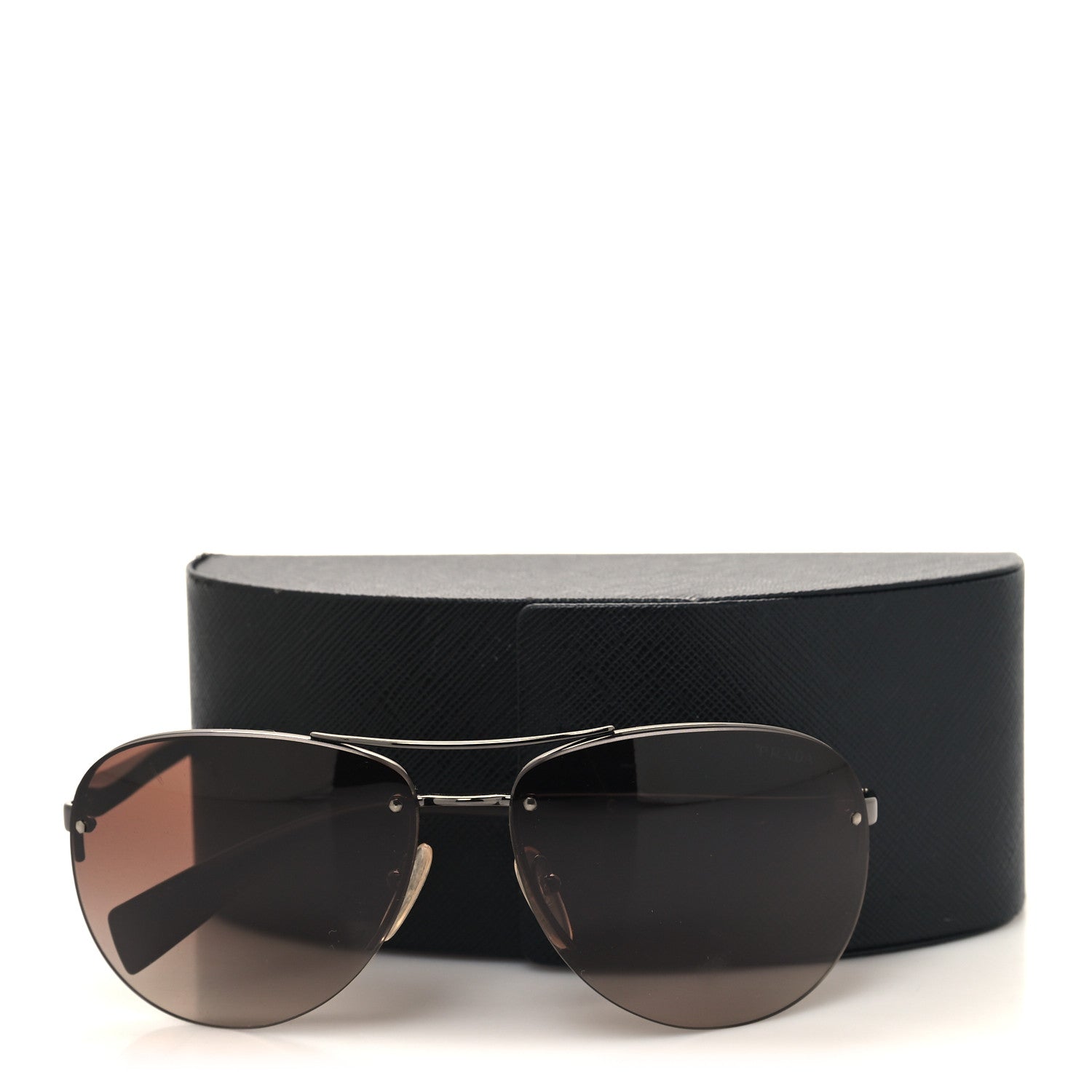 Prada Metal Aviator Sunglasses Black 5 of 5