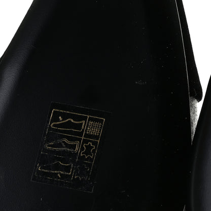 Chanel Wool Velvet Cap Toe CC Slingback Pumps 39 Black Grey 9 of 10