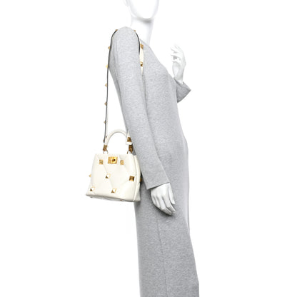 Valentino Garavani Nappa Small Roman Stud The Handle Bag Ivory 2 of 12