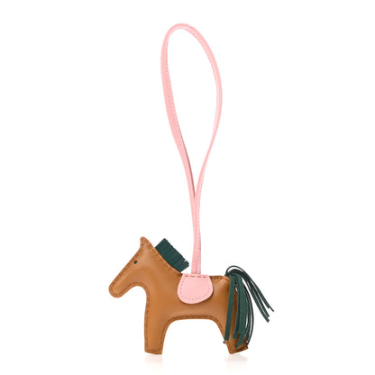 Hermes Milo Lambskin Grigri Rodeo Horse Bag Charm PM Sesame Malachite Rose Sakura 1 of 5