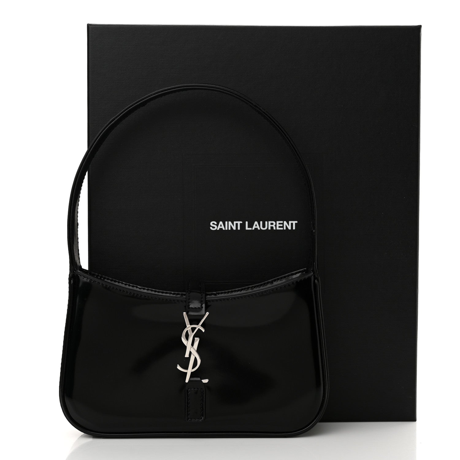 Saint Laurent Patent Calfskin Le 5 A 7 Mini Hobo Black 11 of 11