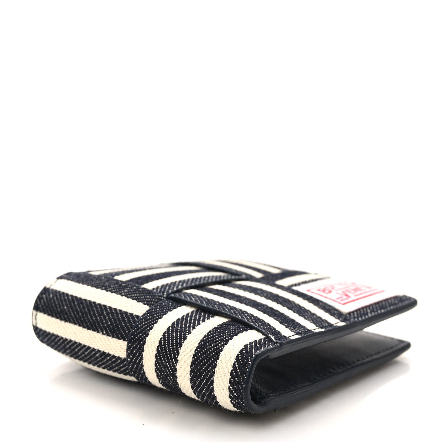 Bottega Veneta Hickory Denim Maxi Intrecciato Bi-Fold Wallet Navy White 4 of 6