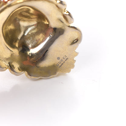 Gucci Metal Brass Swarovski Lion Head Necklace Gold Turquoise 5 of 5