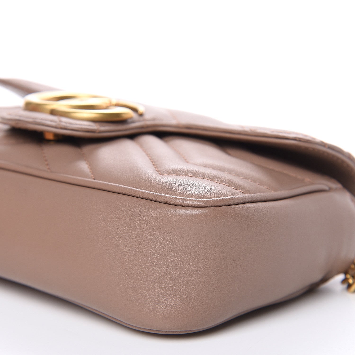 Gucci Calfskin Matelasse Super Mini GG Marmont Shoulder Bag Porcelain Rose 9 of 16