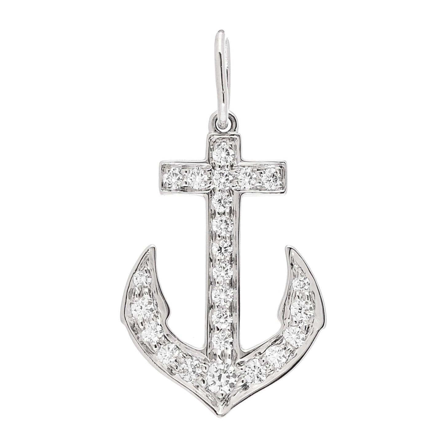 Platinum Diamond Anchor Charm