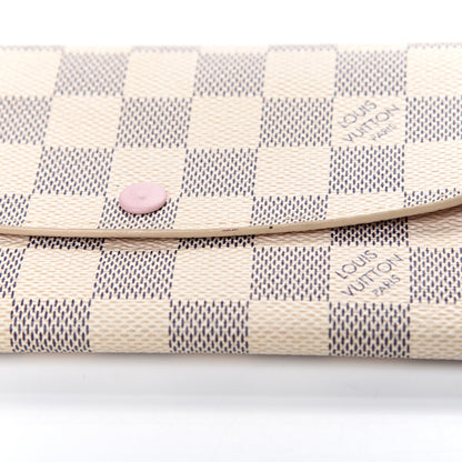 Louis Vuitton Damier Azur Emilie Wallet Rose Ballerine 8 of 8