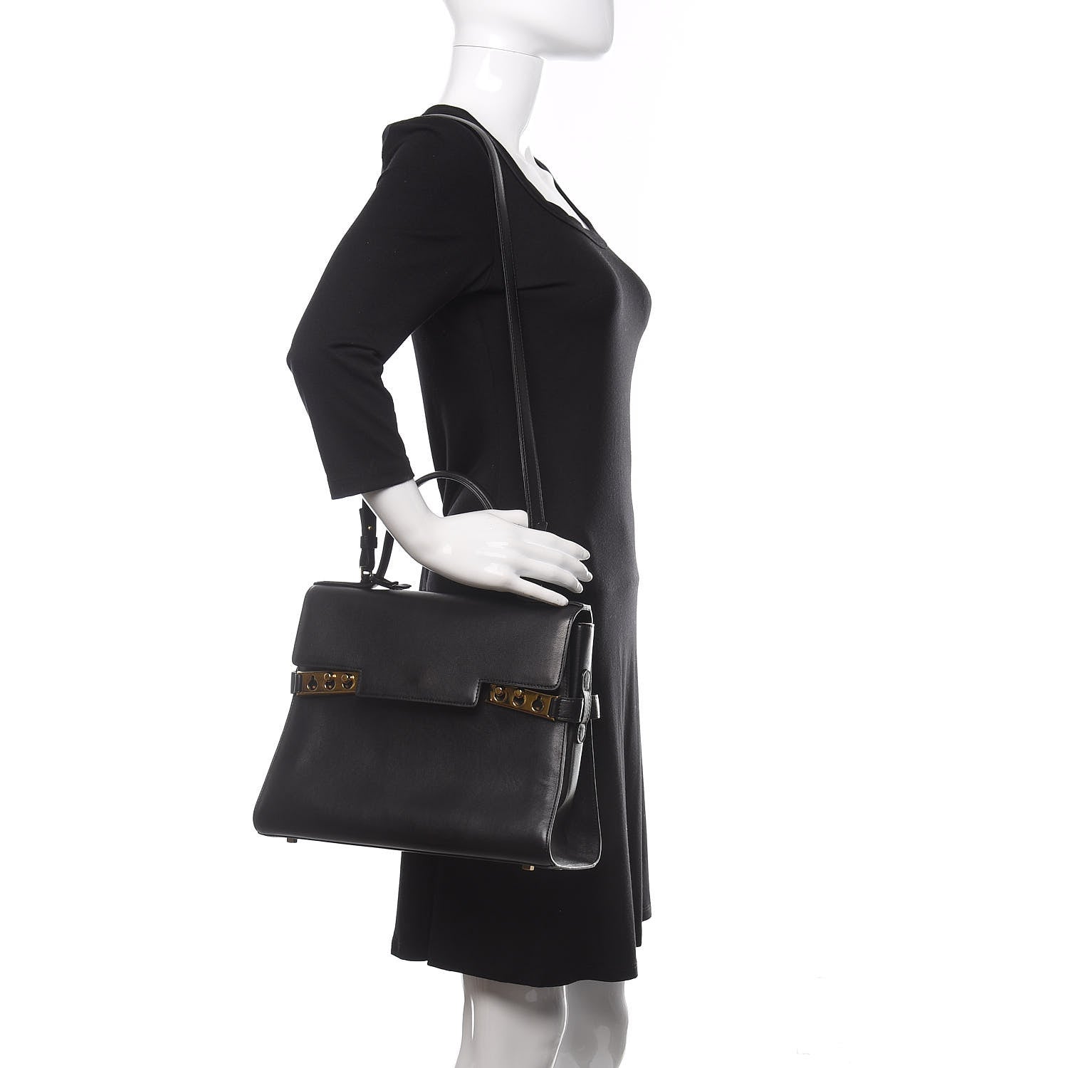 Delvaux Smooth Calfskin GM Tempete Satchel Black 2 of 9