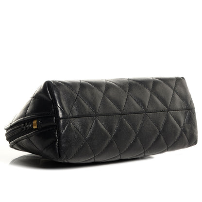 Chanel Lambskin Quilted Valentine Cosmetic Pouch Black 4 of 7