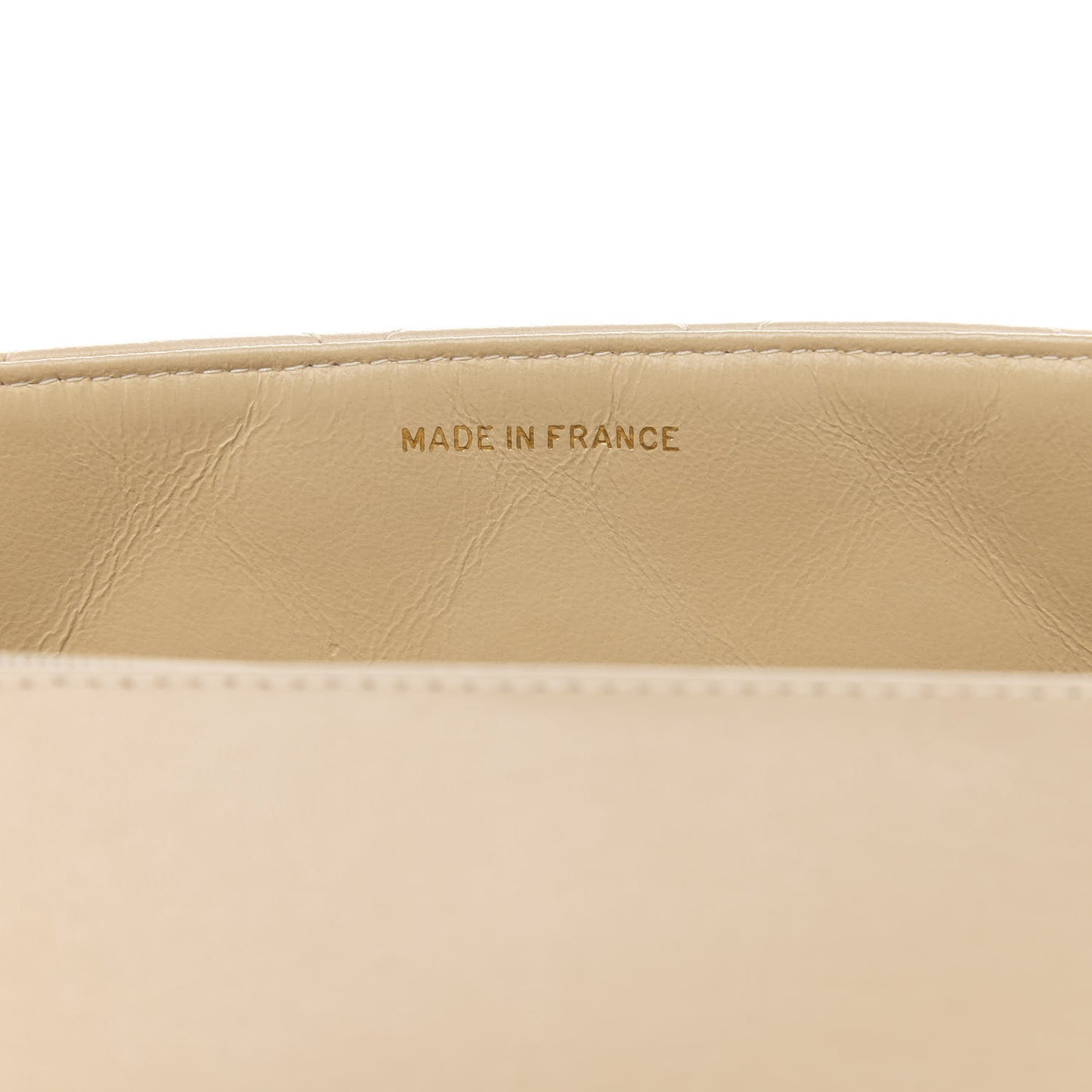 Lambskin Quilted Medium Single Flap Beige