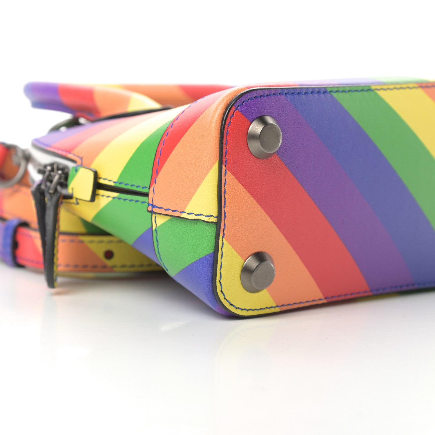 Balenciaga Smooth Calfskin Logo Rainbow XXS Ville Top Handle Bag Multicolor 9 of 12