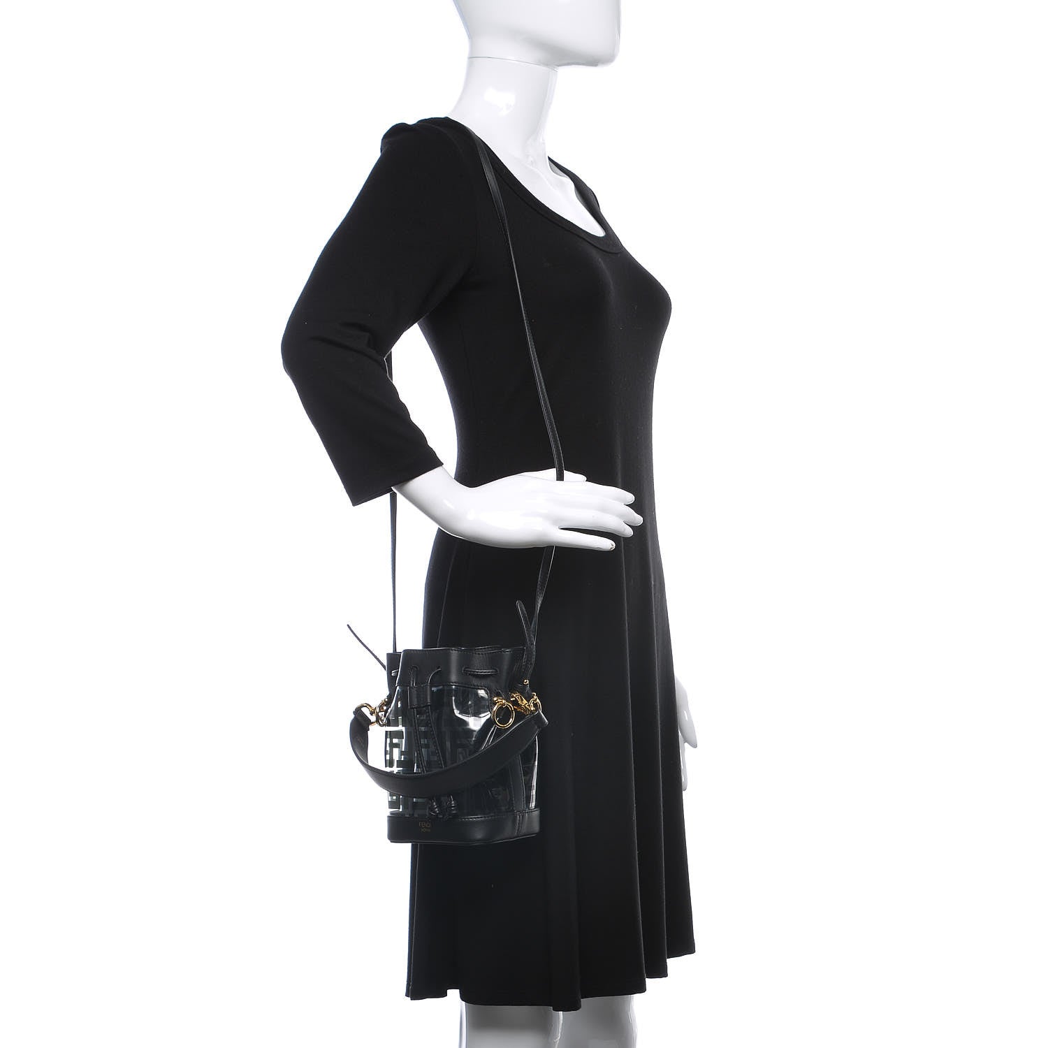 Fendi TPU FF Vitello Grace F is Fendi Mini Mon Tresor Bucket Bag Black 2 of 10