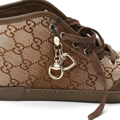 Gucci Monogram Womens High Top Sneakers 36 Ebony Gold 7 of 9