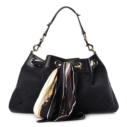 Gucci Monogram Positano Hobo Black 1 of 9