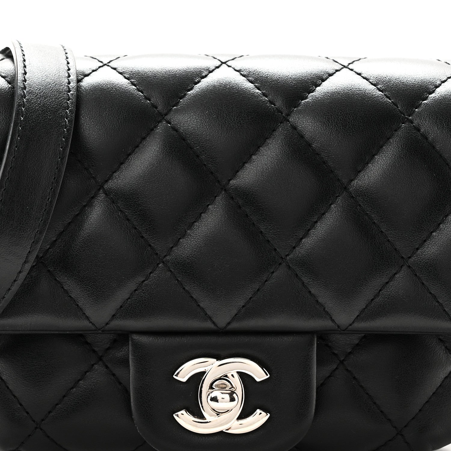 Chanel Calfskin Quilted CC Uniform Flap Belt Bag Black 8 of 10