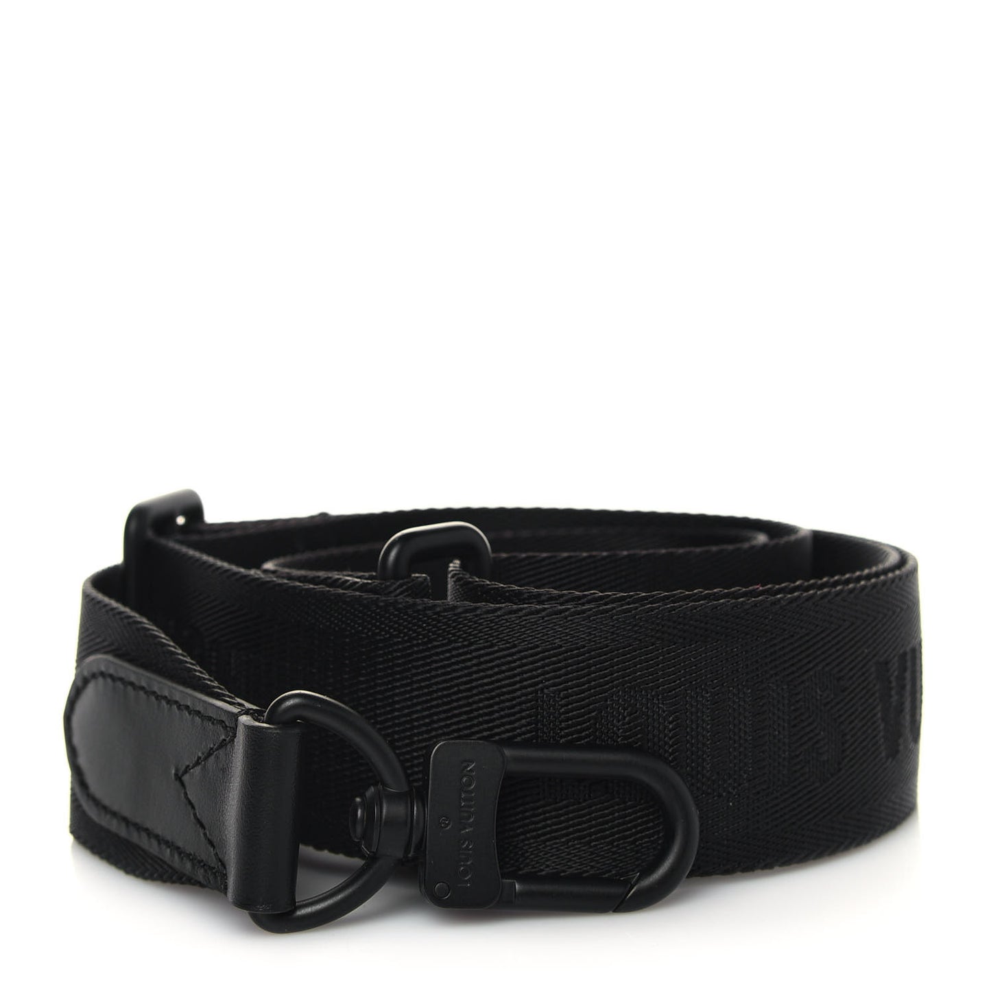 Nylon Calfskin Monogram Shadow Duo Messenger Shoulder Strap Black